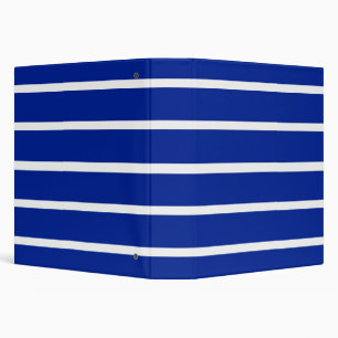 Blue and White Stripes Design 3 Ring Binder