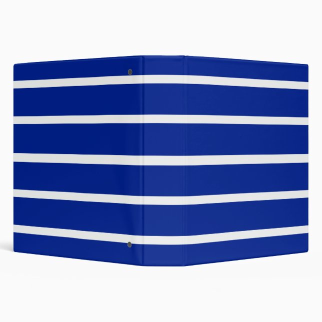 Blue and White Stripes Design 3 Ring Binder (Background)