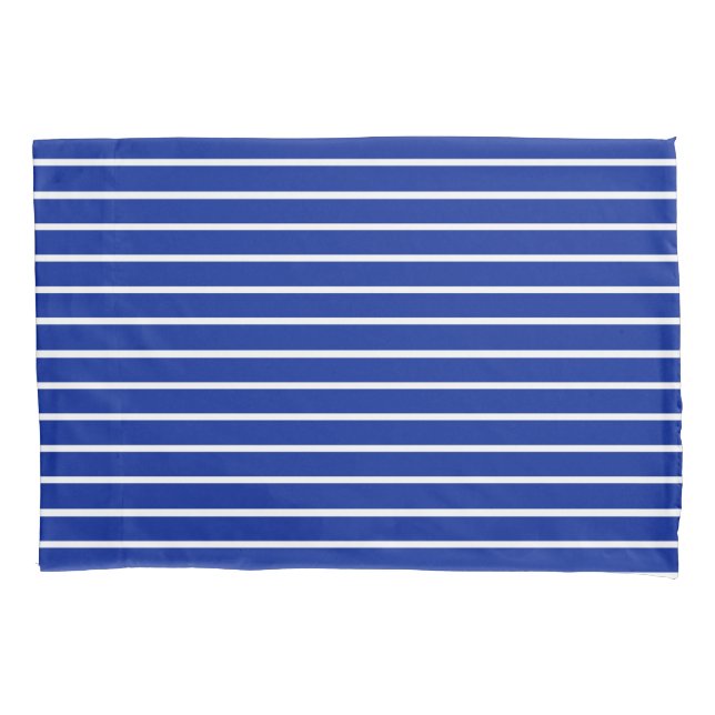 Blue and White Stripes Design Pillow Case (Front)