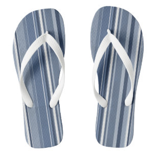 Blue and white Stripes Flip Flops