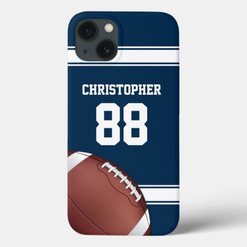Blue and White Stripes Jersey Football iPhone 13 Case