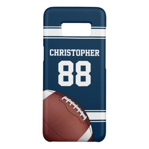Blue and White Stripes Jersey Football Case_Mate Samsung Galaxy S8 Case