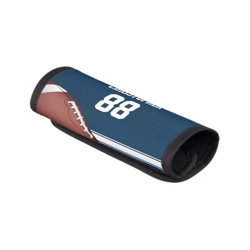 Blue and White Stripes Jersey Football Luggage Handle Wrap