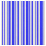 [ Thumbnail: Blue and White Stripes/Lines Pattern Fabric ]