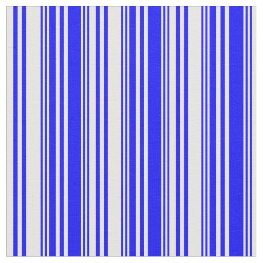 Blue and White Stripes/Lines Pattern Fabric