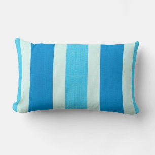 Blue and White Stripes Lumbar Pillow
