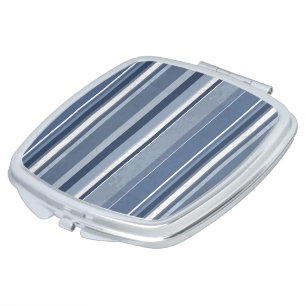 Blue and white Stripes Mirror For Makeup