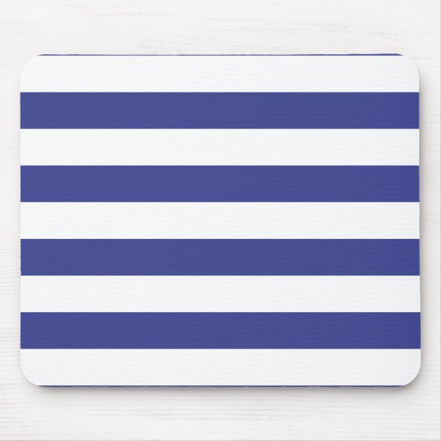 Blue and White Stripes Mouse Pad (Front)