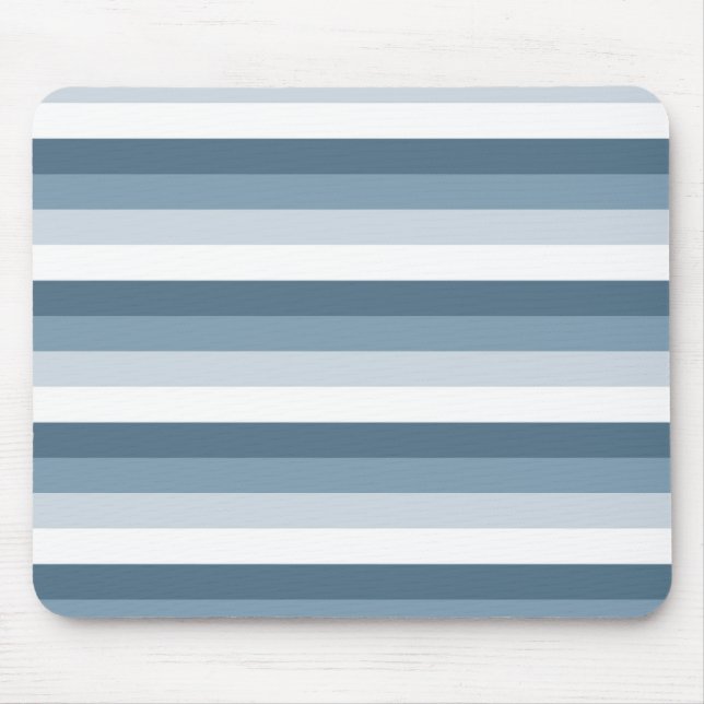 Blue and White Stripes Mouse Pad (Front)