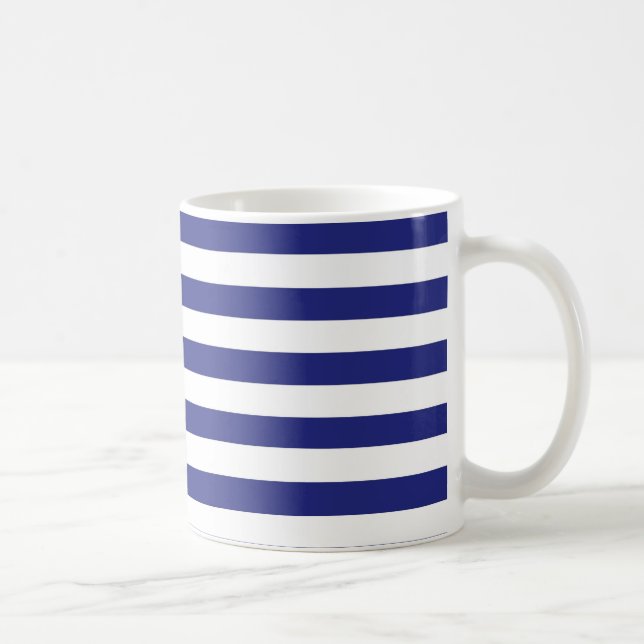 Blue and White Stripes Mug (Right)