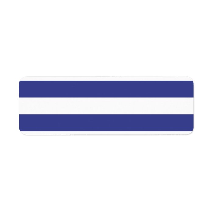 Blue and White Stripes Return Address Label