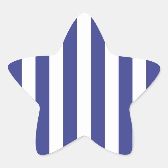 Blue and White Stripes Star Sticker (Front)