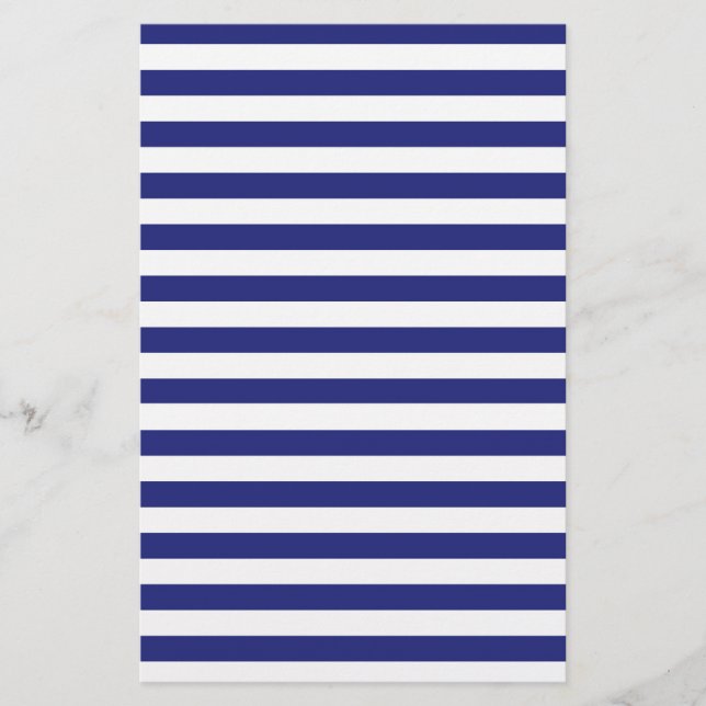 Blue and White Stripes Stationery (Front)