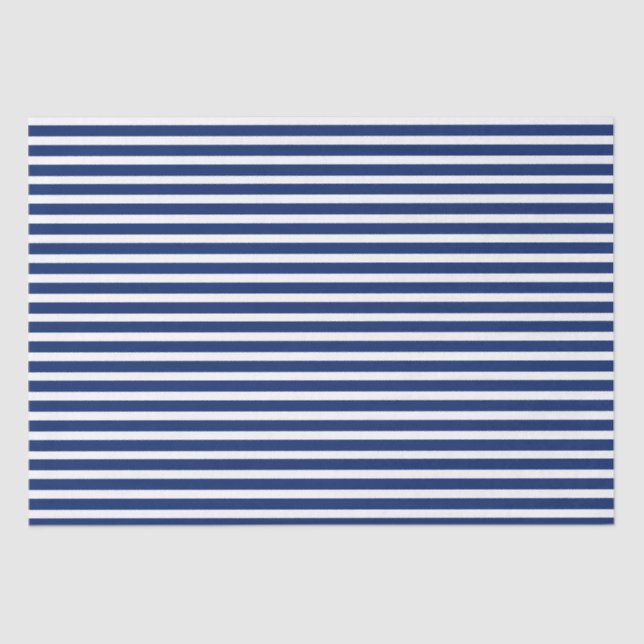 Blue and White Stripes Tissue Paper (Front)