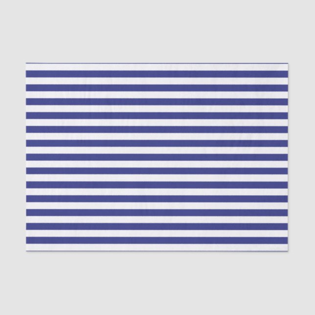 Blue and White Stripes Tissue Paper (Front)
