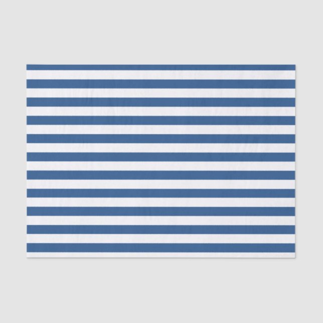 Blue and White Stripes Tissue Paper (Front)