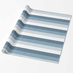Blue and White Stripes Wrapping Paper
