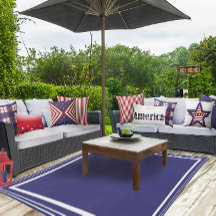Blue and White Stylish Outdoor Area Rug