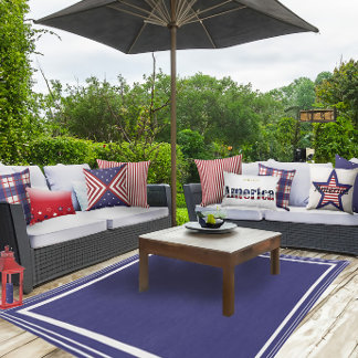 Blue and White Stylish Outdoor Area Rug