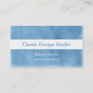 Blue And White Suede Business Cards