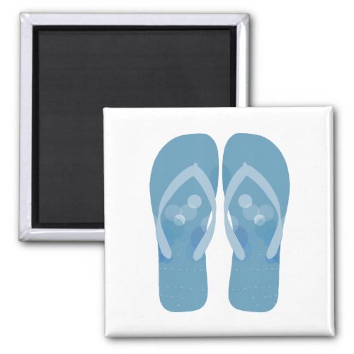 Blue And White Summer Beach Flip Flops Magnet