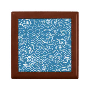 Blue and White Summer Ocean Waves  Gift Box