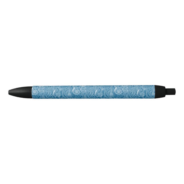 Blue and White Summer Ocean Waves  Pen (Front)