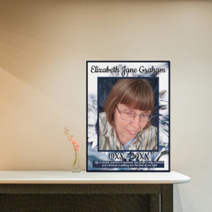 Blue and White Sunflower Art Photo Funeral Foam Board