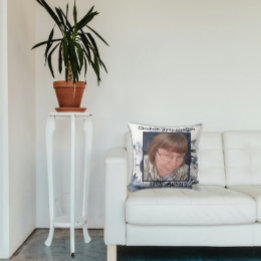 Blue and White Sunflower Art | Photo | Funeral Throw Pillow