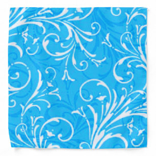 Blue And White Swirl Pattern Bandana
