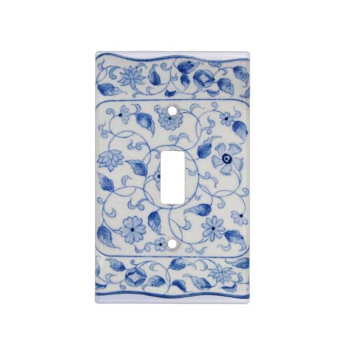 Blue and White Switch Plate Cover