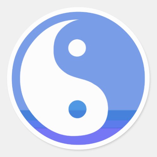 Blue and White Taijitu Yin Yang Symbol Classic Round Sticker