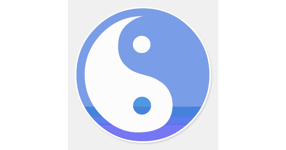 Blue And White Taijitu Yin Yang Symbol Classic Round Sticker Zazzle Com