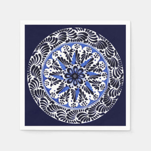 Blue and White Talavera Cuatro Napkins