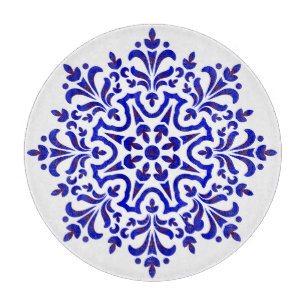 Blue and White Talavera Four Cutting Board