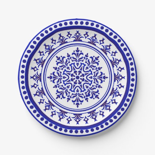 Blue and White Talavera Four Paper Plates