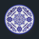 Blue and White Talavera Three Paper Plates<br><div class="desc">You don't have to come all the way to Spain to get a plate!  This faux ceramic plate is perfect for your next paella party.</div>