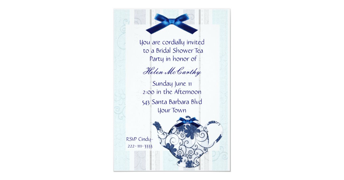 tea party bridal shower invites