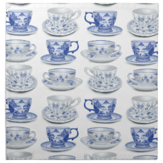 Blue and White Teacup Cloth Napkin