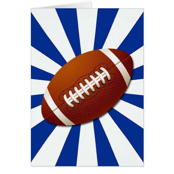 Blue and White Team Colors Retro Football Greeting Card