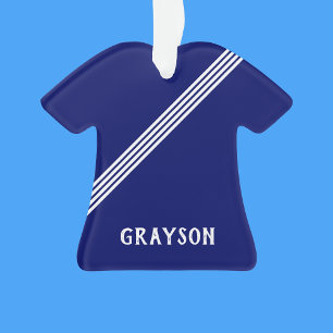 Blue and White Team Colors Sports Christmas Ornament