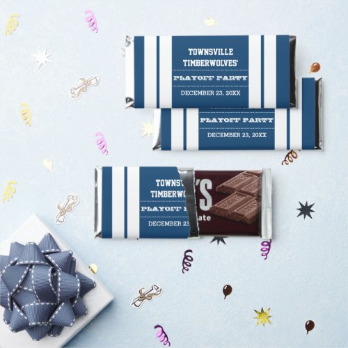 Blue and White Team Football Party Hershey Bar Favors