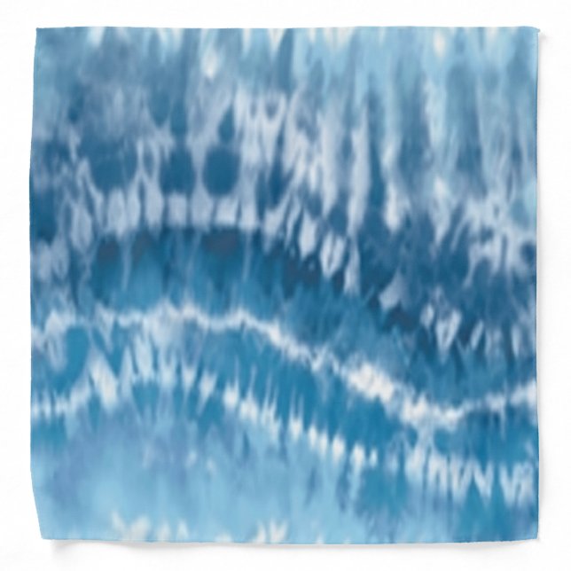 Blue And White Tie Dye Bandana (Front)