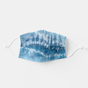 Cool groovy funky Blue And White Tie dye Cloth Face Mask