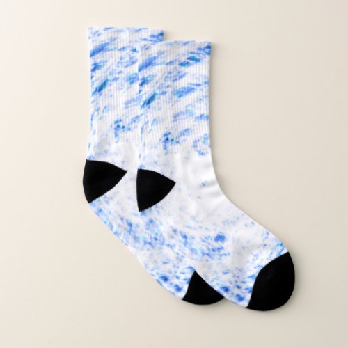 Blue and White Tie Dye Socks