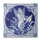 Blue and White Tile c1875 Mintons Vintage Design