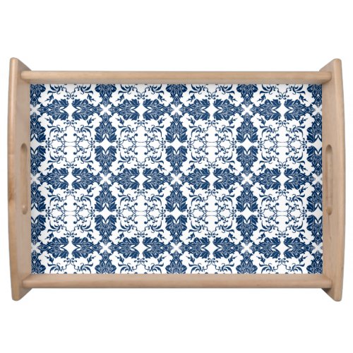 Blue and White Tiled Serving Tray