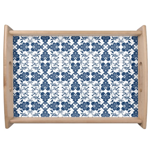 Blue and White Tiled Serving Tray (Front)