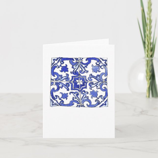 Blue and White Tiles from Portugal Card (Front)