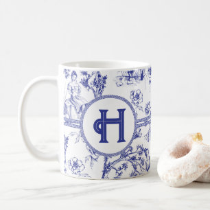 Blue and White Toile Coffee Mug